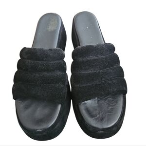 Free People Black Suede Women's Slide Sandals